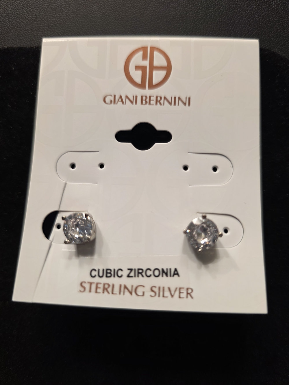 #383 Giani Bernini Sterling Silver Cubic Zirconia Stud Earrings - Clear